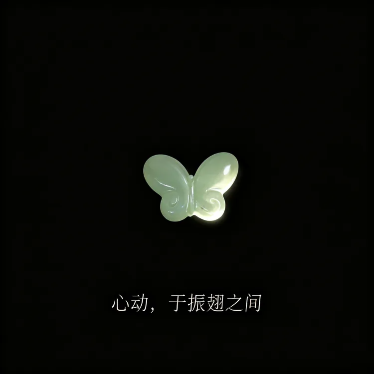 雾戎珠宝天然和田玉青海料蝴蝶小配饰新中式diy手串手链饰品配饰