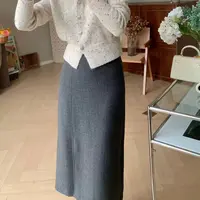  【芝士Cheese】霜白 精致极简小香细纺设计半裙显瘦半身裙小香风