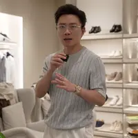SEASONMARK【25SS】新款线条撞色老钱针织圆领短袖商务休闲舒适T恤