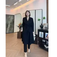 FIGO LOVE 秋冬季缪斯女神款翻领正肩气质长款双面大衣2506