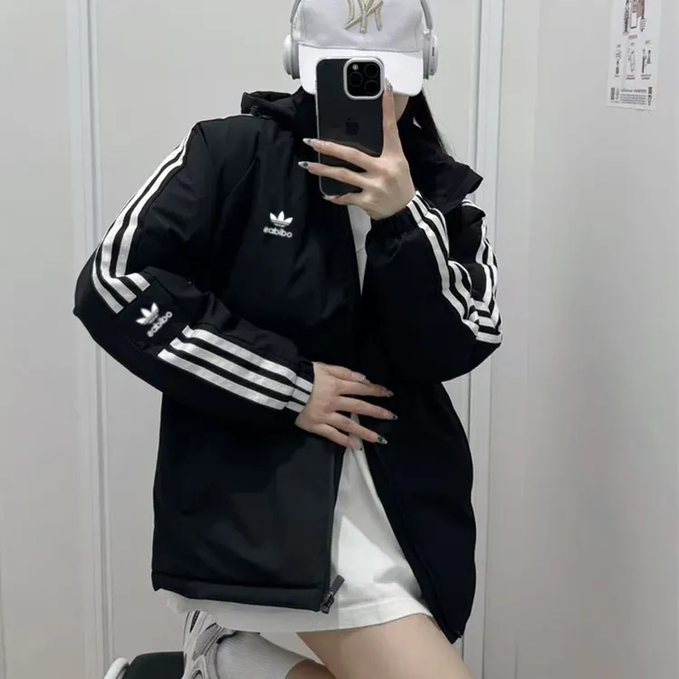 【奥莱撤柜1】棉衣情侣款刺绣运动百搭连帽可拆内里石墨烯保暖棉服
