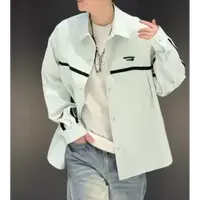 小娴-D-611-春夏新款时尚百搭刺绣小标翻领男女同款衬衣*YM