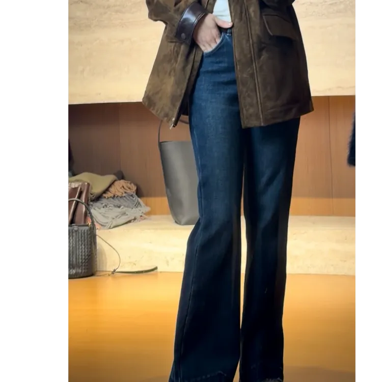 TANTAN 显瘦时尚复古秋冬微喇牛仔裤4272