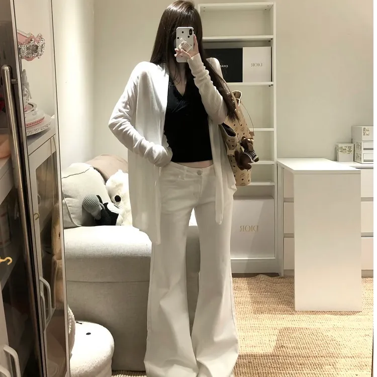 2025早秋新款时尚长款开衫外套气质显瘦洋气休闲百搭性感辣妹长裤