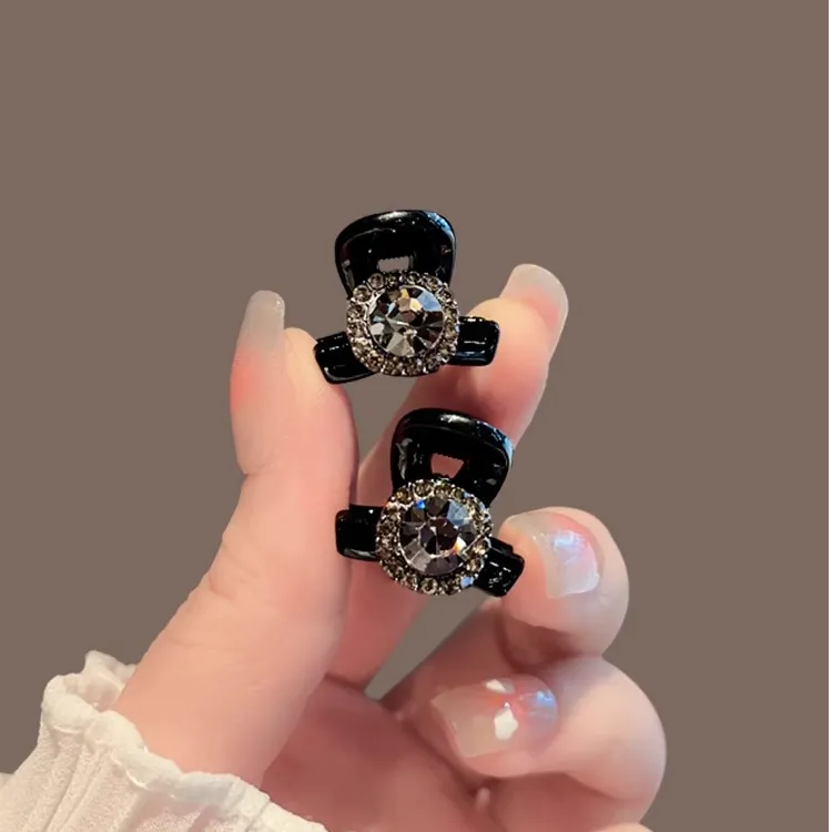 韩版高端精致水钻蝴蝶结抓夹女小号碎发刘海鲨鱼夹子头饰网红发卡