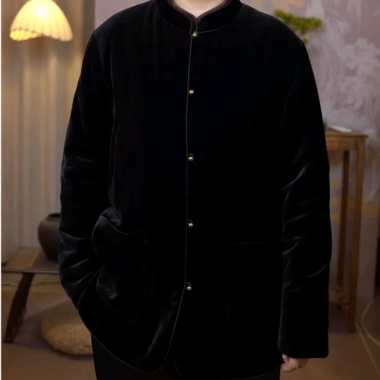 馨蕴古玥 新款男双面穿丝绒棉服