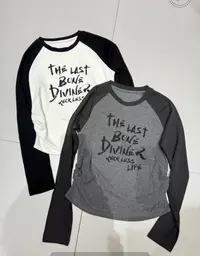 温柔瑶-MTWO冬季福利#韩系字母褶皱插肩袖上衣#30358