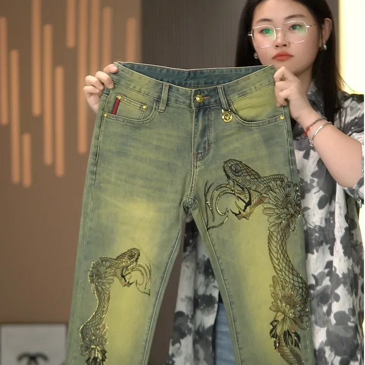 高端原创牛仔裤8905夏薄款高端牛仔裤男士修身小直筒小脚裤男裤