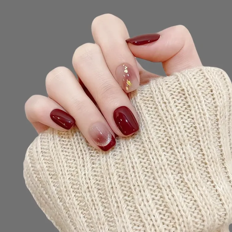 【车厘子红】美甲穿戴甲纯手工制作甲片短款中长款指甲显白10片