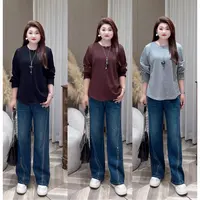 【上新】秋款上衣PDM22549秋季新款遮肉褶皱设计感圆领大码女装上衣