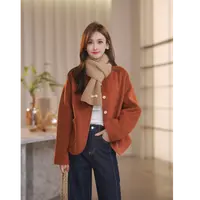 【Shaw Eleven】2025年秋女装新款圆领落肩袖两面穿毛呢外套28384