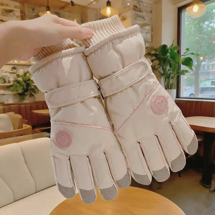 滑雪手套女冬季加绒加厚保暖棉防寒防风防水可触屏摩托车骑行手套