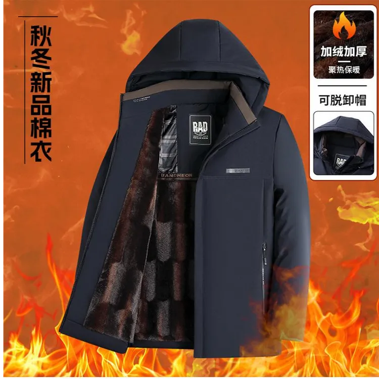 【反季清仓】男士冬装棉袄中老年人棉服加绒加厚外套爸爸装休闲棉衣