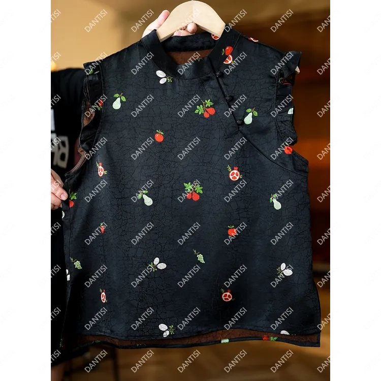 糖果《非遗美学》1500新中式国风盘扣减龄时尚百搭上衣