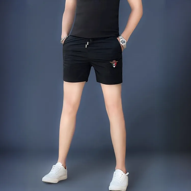 希敦纽勒休闲百搭超短裤男士薄款速干时尚舒适个性潮牌刺绣四分裤