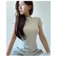 S夏季新款时尚修身百搭女款圆领气质T恤