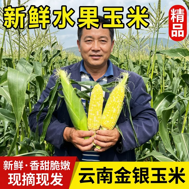 【时令蔬菜】云南高山现摘现发新鲜金银水果玉米甜玉米清甜脆嫩可生