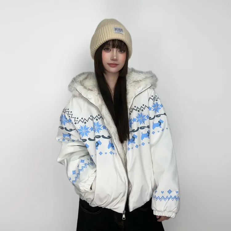 JADE QILIN 美式复古秋冬独特费尔岛T800级别座山雕厚外套棉服