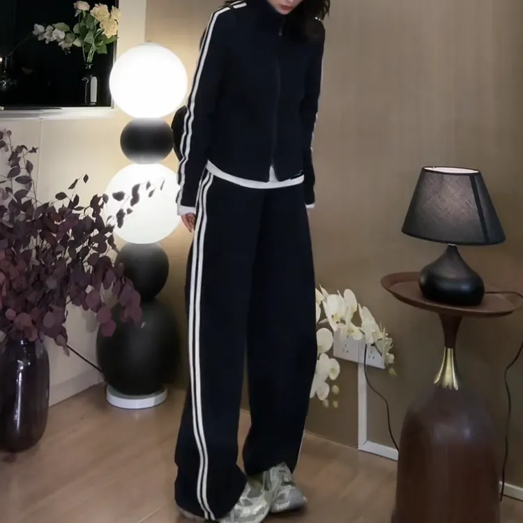 设计感高级感蓝色显瘦气质外套+百搭裤子两件套女LK2508999