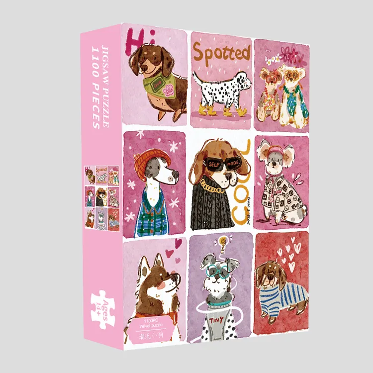 【丝绒】1100片新款厚度丝绒拼图儿童成人益智卡通外贸拼图