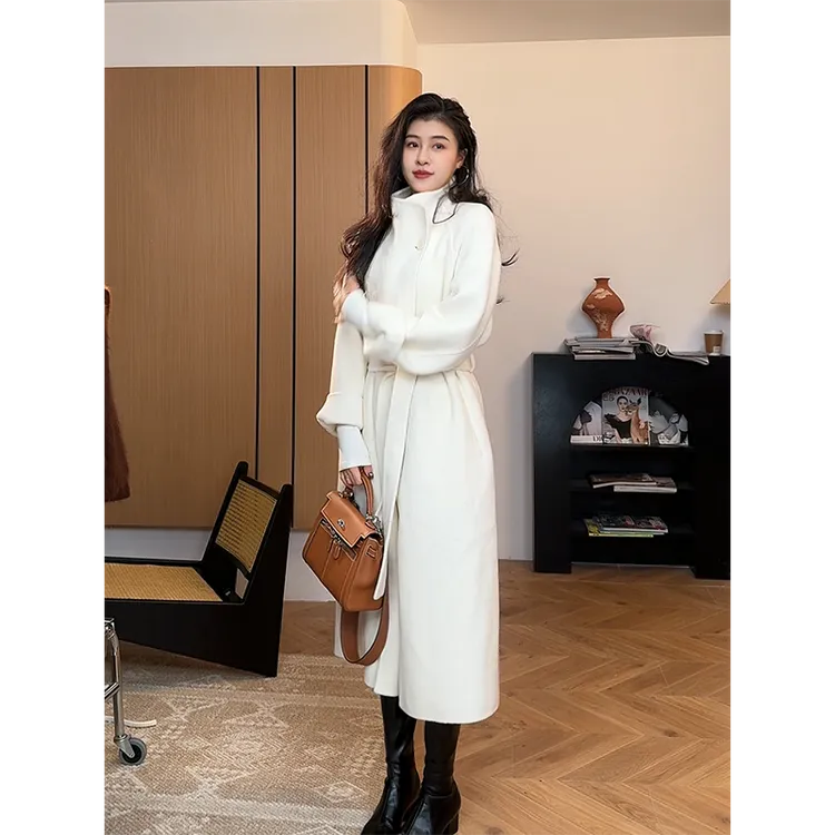 张阿星【白月光】气质高级立领长款呢大衣外套 W425X18139