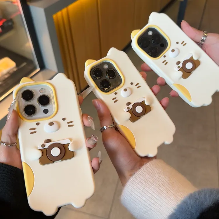 欧克里里照相机猫咪适用苹果16promax手机壳15/14硅胶13/12/11套