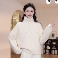 【YANYAN】高领纯色圣诞雪球毛衣女秋冬慵懒风长袖针织衫YY-9388