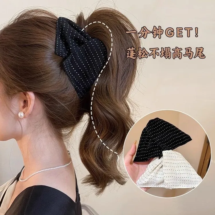 法式高马尾三角抓夹女高级感2025新款赫本风鲨鱼夹发卡后脑勺发饰商品图