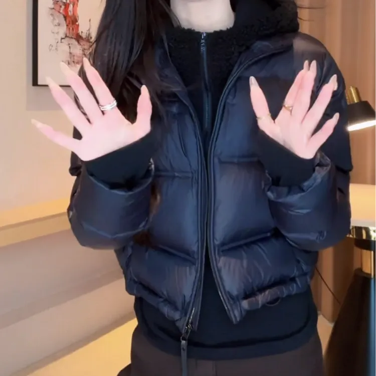 立领无帽洋气时尚加厚保暖棉服2025冬季新款显瘦减龄百搭短外套女