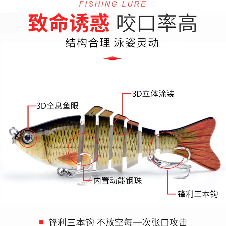 鲫鱼路亚飞蝇仿真饵多节鱼淡水海钓专用假饵翘嘴鲈鱼鳜鱼软饵