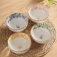 【陶园春】四季繁花8件套4.5英寸碗4个6.5英寸盘4个陶瓷釉下彩