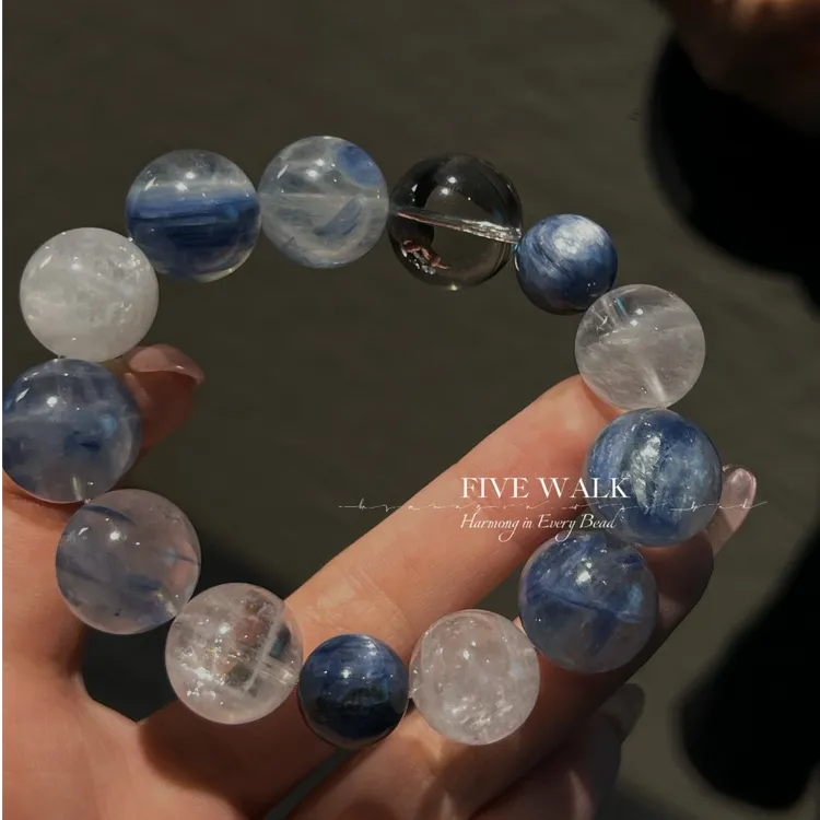 FIVE WALK原创设计品牌“冰飘奢蓝”白幽灵白水大咪手串157