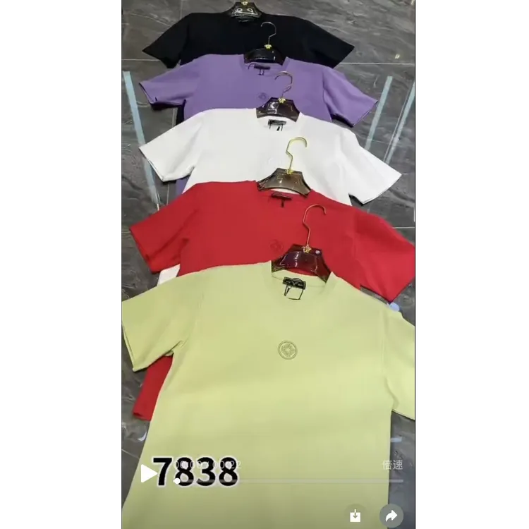 7838半袖男款夏季百搭休闲时尚运动圆领纯色潮流