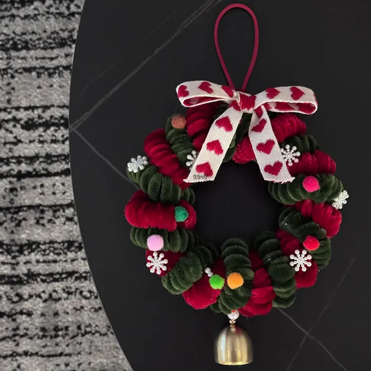 手工扭扭棒圣诞花环挂件diy材料包节日装饰圣诞节礼物送女友闺蜜