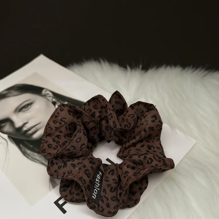 温柔豹纹发圈女气质2025秋冬新款韩系ins百搭简约大方时尚