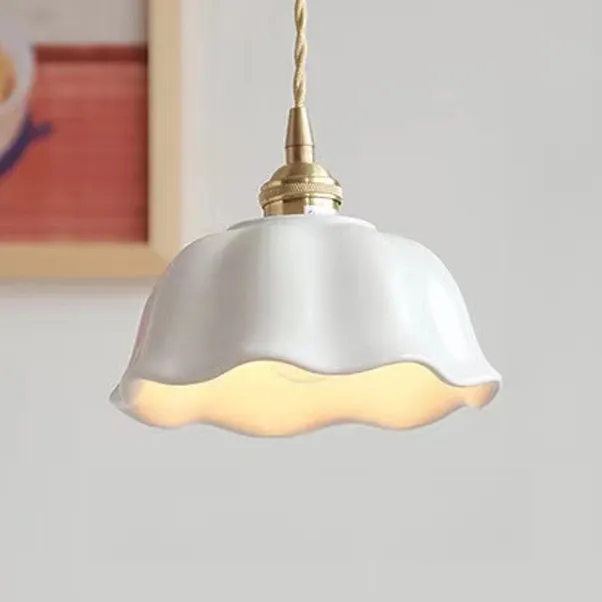 铜床头吊灯现代简约奶油风陶瓷客厅吊灯吧台复古吊灯店铺商用