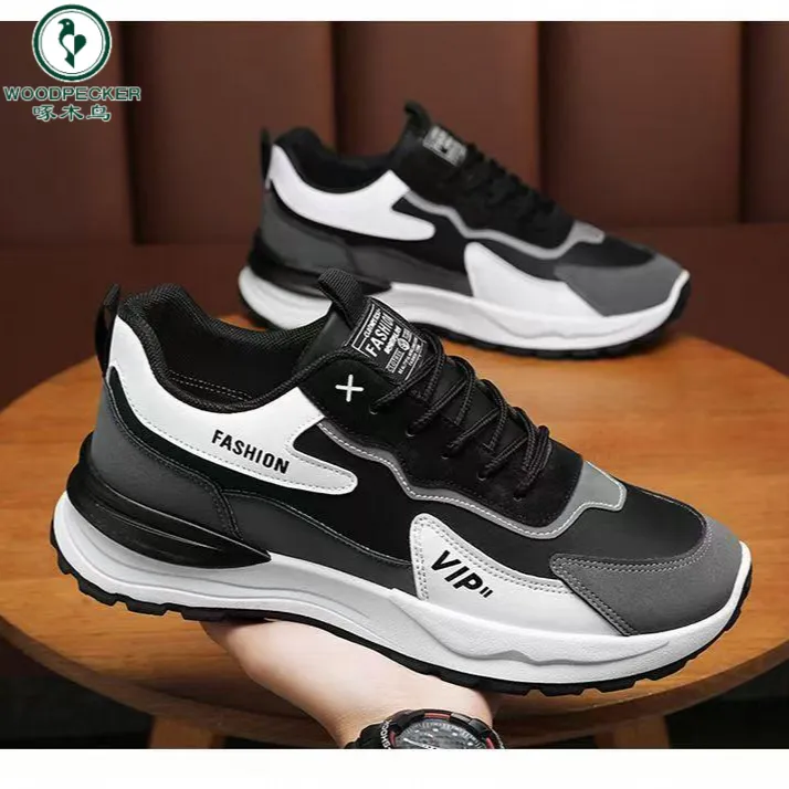 啄木鸟正品秋季新款鞋子男休闲百搭工作上班男鞋皮面防水男款鞋子