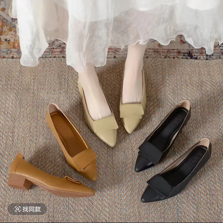 【断码清货】2025年夏小夏新号开播宠粉福利款牛皮软轻舒服粗跟真皮