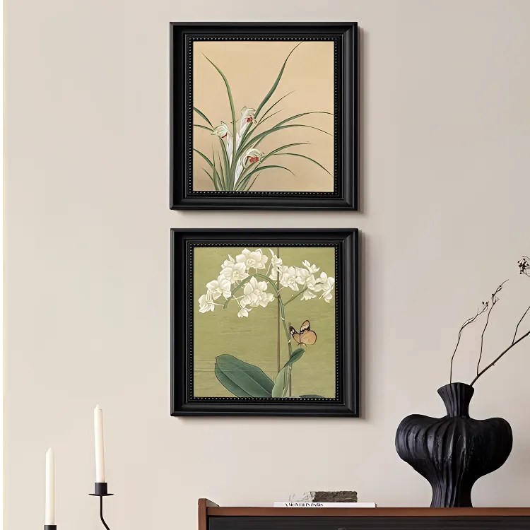 中古风挂画法式复古装饰画客厅高级感玄关斗柜壁画沙发背景墙挂画