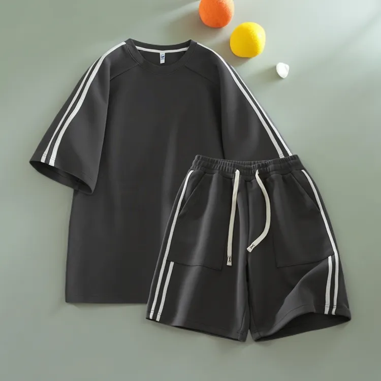 速干情侣中性风短款宽松夏季男短裤休闲男装套装短袖男女情侣款