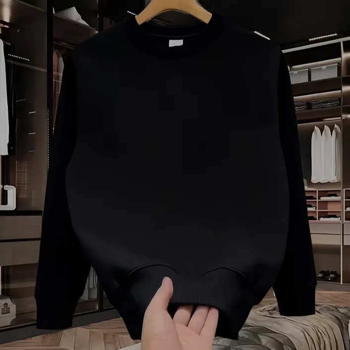 仓石一树美式长袖加绒加厚卫衣男女同款宽松圆领上衣服情侣款