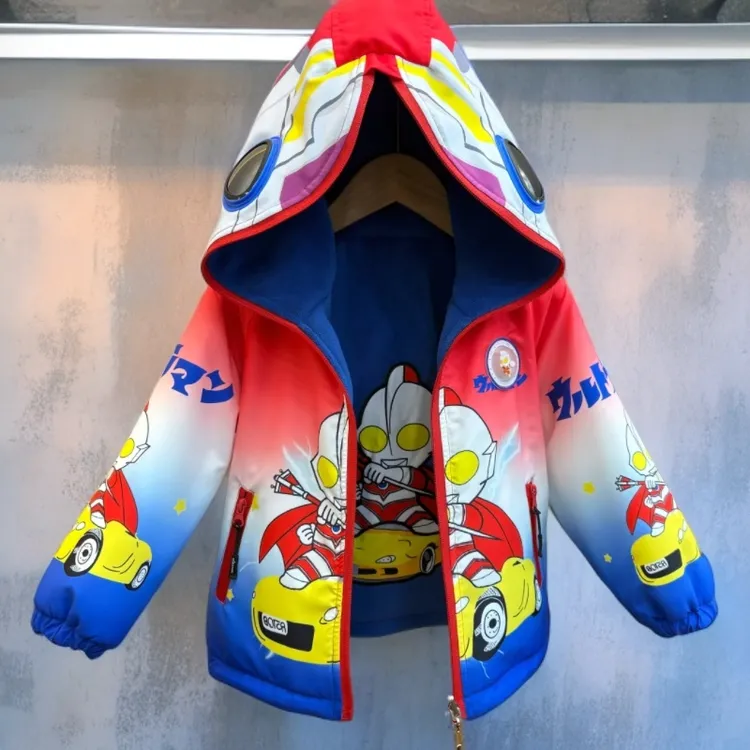 【加绒双面穿】奥特曼衣服男童两面穿加绒外套深秋款25新款酷帅气潮