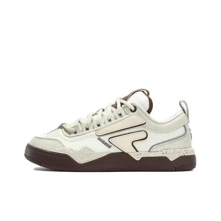 Fila/斐乐Nollie 防滑耐磨 低帮 板鞋 女款 白色+T12W332301FGA