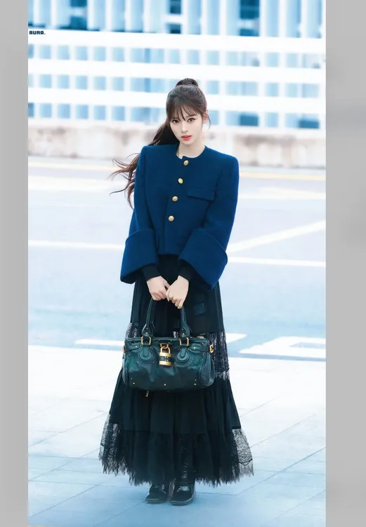 【田中杏奈同款】小香风金属扣毛呢外套法式时尚百搭上衣配蕾丝半裙