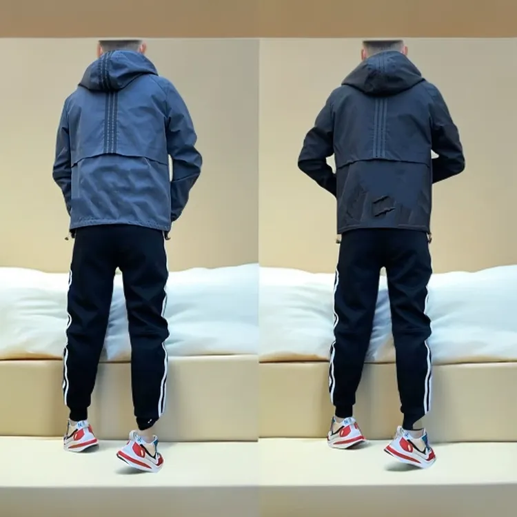 2025新款9864男女时尚双面帅气百搭刺绣连帽休闲两面修身夹克外套