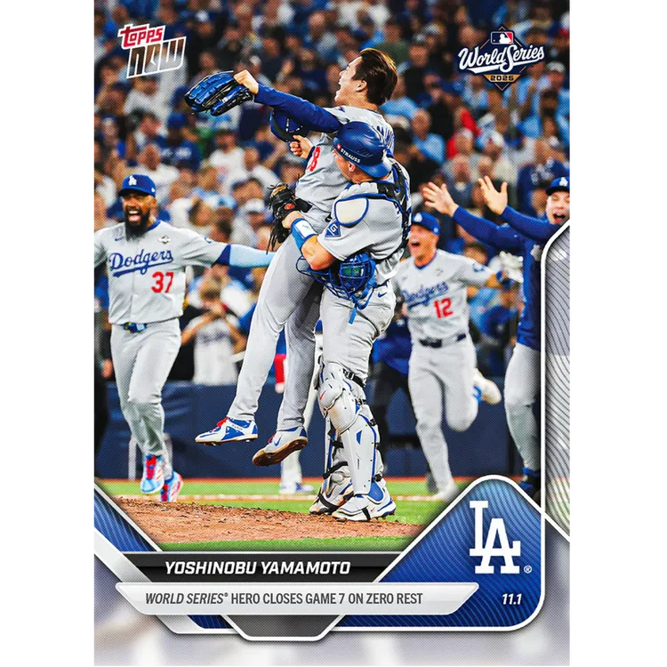 山本由伸 2025 Topps Now #925 世界大赛英雄帮助道奇夺冠 纪念卡