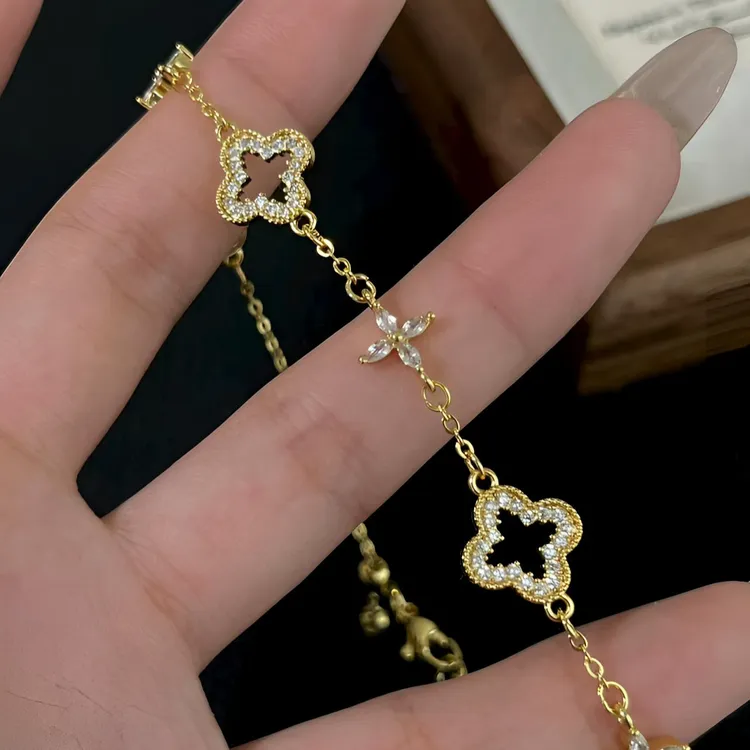 纯铜锆石手链 铜镀百搭ins日韩轻奢简约通用小众素款气质手链