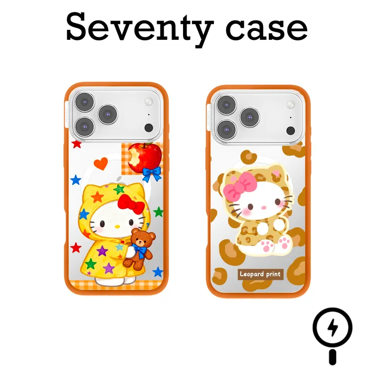 （包相机键）橙色边框kitty手机壳适用苹果iphone16/17promax