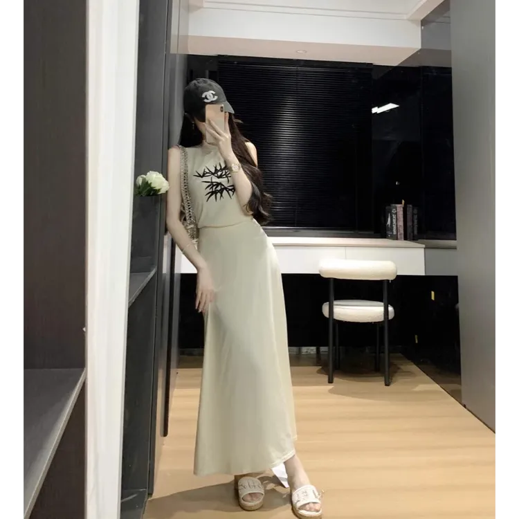小众不撞款套装夏装搭配一整套新中式国风背心上衣半身裙两件套女