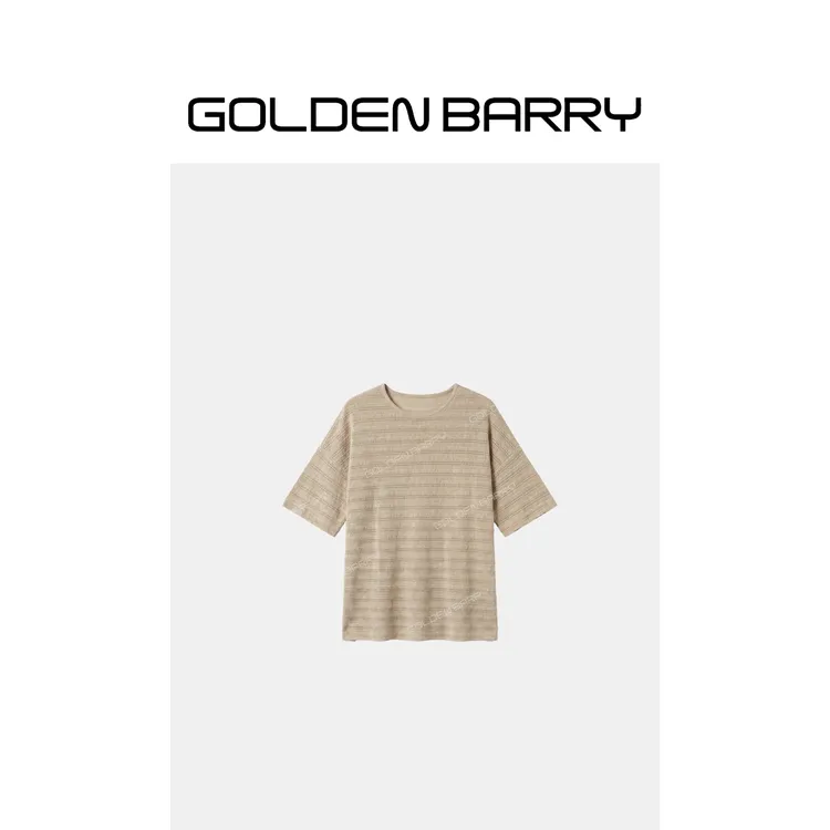 GOLDENBARRY休闲慵懒风针织短袖246485